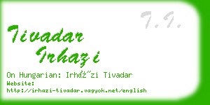 tivadar irhazi business card